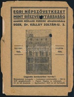 Cca 1920-30 Eger Kisméretű Térkép. Dr. Thirring Féle Eger Kalauzból. 1:16000, Ca. 19,5x18,5 Cm - Sonstige & Ohne Zuordnung