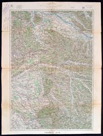Cca 1930 Szombathelyt Topográfiai Térkép, 1:200000, Ca.61,5x47 Cm, Szakadt, Ragasztott - Sonstige & Ohne Zuordnung