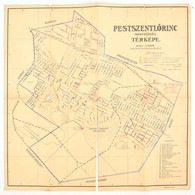 Cca 1940 Pestszentlőrinc Nagyközség Térképe, Közművekkel, Utcajegyzékkel. 42x42 Cm Szakadásokkal - Sonstige & Ohne Zuordnung