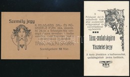 1914 Felső-Göd Táncmulatság 2 Db Szecessziós Belépőjegy - Ohne Zuordnung