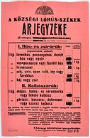 1918 Bp. IX., A Községi Lóhússzékek árjegyzéke, Hirdetmény, Hajtott, 63×39 Cm - Ohne Zuordnung