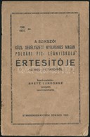 1931 A Szikszói Közs. Segélyezett Nyilvános Magán Polgári Fiú- Leányiskola értesítője Az 1930-1931. Tanévről. Szerk.: Br - Ohne Zuordnung