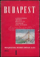 1945 Budapest, A Székesfőváros Történeti, Művészeti és Társadalmi Képes Folyóirata, I. évfolyam 1. Szám, A Borítólapot T - Ohne Zuordnung