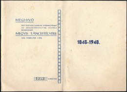 1948 Meghívó Pest-Pilis-Solt Kiskun Vármegyének Az árvízkárosultak Javára Rendezendő Megyei Táncestélyére. Sorszámozott. - Ohne Zuordnung