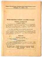 Cca 1950 Kiskereskedelmi Kollektív Szerződés Kivonata, Pp.:16, 20x15cm - Ohne Zuordnung