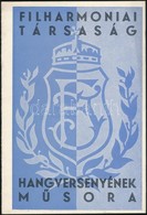 1934 A Filhamóniai Társaság Műsorfüzete (Laber Heinrich, Fischer Edwin) - Sonstige & Ohne Zuordnung