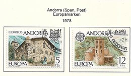Andorra (Spanische Post) 1978  Mi.Nr. 115 / 116 , EUROPA CEPT Baudenkmäler - Gestempelt / Fine Used / (o) - 1978
