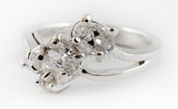 Ezüst(Ag) Négyköves Gyűrű, Jelzett, Méret: 55, Bruttó: 4,3 G - Sonstige & Ohne Zuordnung