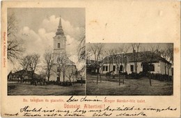 T2/T3 1901 Alberti (Albertirsa), Evangélikus Templom, Piac Tér, Singer Sándor Féle üzlet és Saját Kiadása (fl) - Ohne Zuordnung