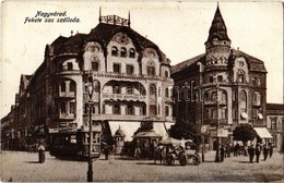 T3 1916 Nagyvárad, Oradea; Fekete Sas Szálloda, Villamos, Vigadó Mozgó Mozi / Hotel, Tram, Cinema - Ohne Zuordnung