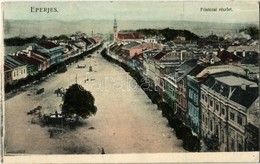 T2/T3 1907 Eperjes, Presov; Fő Utca, Piac. Fénynyomat Divald Műintézetéből / Main Street, Market Vendors (EK) - Ohne Zuordnung