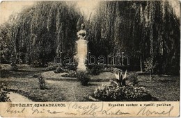 T2/T3 1908 Szabadka, Subotica; Erzsébet Szobor A Vasúti Parkban / Sissi Statue In The Railway Park (EK) - Non Classificati