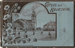 T3 1901 Kojetín, Kojetein; Verlag Engelbert Schrubarz. Metallic Art Nouveau (EK) - Ohne Zuordnung