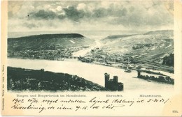 * T1/T2 1902 Bingen Am Rhein, Bingen Und Bingerbrück Im Mondschein, Ehrenfels, Mausethurm / General View, Castle, Tower, - Ohne Zuordnung