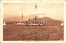 T2/T3 1924 Napoli, Naples; Il Vesuvio / Mount Vesuvius, Steamship (EK) - Ohne Zuordnung