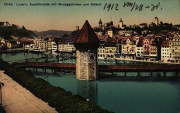 * T3 1912 Luzern, Lucerne; Kapellbrücke Mit Museggtürmen Und Gütsch / Bridge, Tower. Wehrli A.-G. (r) - Ohne Zuordnung