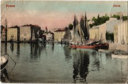 * T3 1918 Piran, Pirano; Porto / Port, Sailing Vessels (Rb) - Ohne Zuordnung