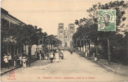 T2/T3 Hanoi (Tonkin), Cathédrale, Sortie De La Messe / Cathedral, TCV Card (EK) - Ohne Zuordnung