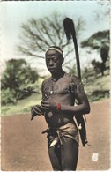 ** T2 Guinée Francaise, Bassari Au Sabre Empanaché / Bassari Warrior With Plumed Sabre, Guinean Folklore - Ohne Zuordnung