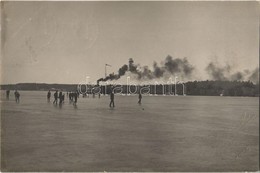 T1/T2 1910 "Isbytaren" Swedish Steamship On Frozen Lake, Photo - Ohne Zuordnung