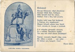 T2/T3 1935 Kincses Kolozsvár... Mátyás Király Szobra. Csengery Antal Szoboralap Bizottság Kiadása / Hungarian Irredenta  - Ohne Zuordnung