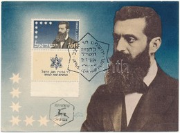 * T2/T3 1904-1954 Herzl Tivadar, A Cionizmus Megalapítójának Halálának 50. évfordulója Alkalmából Kiadott Emléklap és Bé - Ohne Zuordnung