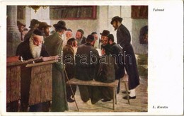 ** T2 Talmud / Jewish Men Studying The Talmud. B.K.W.I. 624-3. Judaica Art Postcard S: Lazar Krestin - Ohne Zuordnung