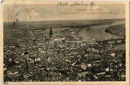 T2/T3 1910 Panorama Von Cöln A. Rhn. Zeppelin über Cöln. Original-Aufnahme Aus Dem Militär-Luftschiff / Aerial View Of K - Ohne Zuordnung