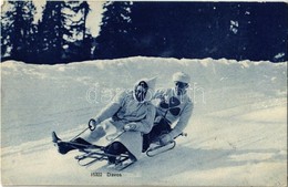 T2/T3 Winter Sport In Davos, Bobsleigh, Bobsled, Sledding People. Wehri A.-G. 15322. (EK) - Ohne Zuordnung