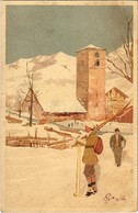 * T2/T3 Skiing, Winter Art Postcard. Vouga & Cie. No. A. 2. S: Migioni (EK) - Ohne Zuordnung