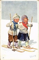 T2/T3 1910 Skiing Children, Winter Sport Art Postcard. T.S.N. 2783-5. S: K. Feiertag (EK) - Ohne Zuordnung