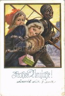 T2/T3 1932 Frohes Neujahr! / New Year Greeting Card, Children, Chimney Sweeper, Karte Nr. 1844. S: I. Streyc (EK) - Ohne Zuordnung