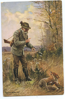 CPA MULLER CHASSEUR ET RENARD PRIS AU PIEGE - CHASSE - Mueller, August - Munich