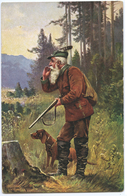 CPA MULLER CHASSEUR SON CHIEN - CHASSE - Müller, August - München