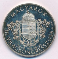 Bognár György (1944-) 1992. "Magyarok III. Világkongresszusa / Kőrösi Csoma Sándor" Ag Emlékérem (31,33g/0.925/42,5mm) T - Ohne Zuordnung