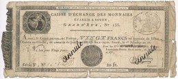 Franciaország / Rouen 1797-1803. 20Fr "annulé (érvénytelen)" Felülbélyegzéssel T:IV France Rouen 1797-1803. 20 Francs "a - Ohne Zuordnung