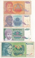 Jugoszlávia 1988-1994. 50000D (4xklfl) T:III-  Jugoslavia 1988-1994. 50000 Dinars (4xdiff) C:VG - Ohne Zuordnung