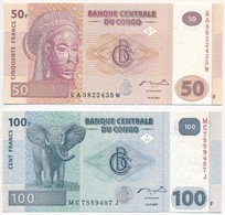 Kongó 2007. 50Fr + 100Fr T:I Congo 2007. 50 Francs + 100 Francs C:UNC - Ohne Zuordnung