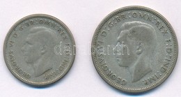 Ausztrália 1946. 1Sh Ag "VI. György" + Ausztrália 1946. 1Fl Ag "VI. György" T:2- Patina Australia 1946. 1 Shilling Ag "G - Ohne Zuordnung