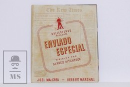 Original 1940 Foreign Correspondent Movie / Cinema Advertising Leaflet - Joel Mac Crea / Alfred Hitchcock - Werbetrailer