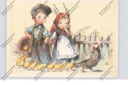 KINDER - Mit Huhn Und Küken, Künstler-Karte - Dessins D'enfants