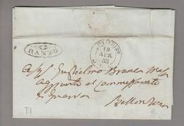 Heimat CH TI Ranzo 1853-04-19 (Magadino) Strahlenstempel Nach Bellinzona - 1843-1852 Federal & Cantonal Stamps