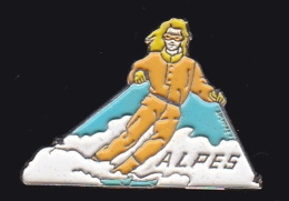 64043- Pin's -Ski.les Alpes.Pin'ups. - Wintersport