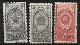 Russie 1945 N° Y&T : 964 à 966 Obl. - Usati