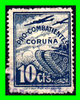 ESPAÑA BONITO DE 10 CENTIMOS SELLO LOCAL - PRO - COMBATIENTES - CORUÑA - Kriegssteuermarken
