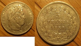 Louis-Philippe Ier - 5 Francs 1837W - 5 Francs
