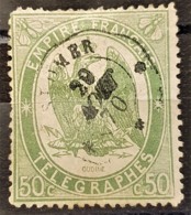 FRANCE 1868 - Canceled - YT 6 - 50c - Télégraphe - Telegramas Y Teléfonos