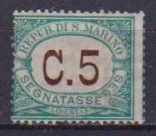 SAN MARINO 1897-1919 SEGNATASSE VALORE IN BRUNO SASS. 1 MLH VF - Segnatasse