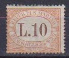 SAN MARINO  1925 SEGNATASSE VALORI IN BRUNO COLORI CAMBIATI SASS, 27  MNH  VF - Segnatasse