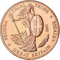 Grande-Bretagne, 2 Euro Cent, 2002, Unofficial Private Coin, SPL, Copper Plated - Privatentwürfe
